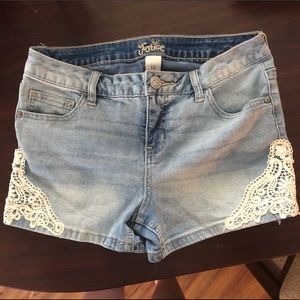Girls Justice jean shorts 14 crochet lace